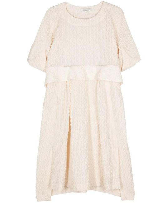 Henrik Vibskov Natural Resume Textured-Finish Midi Dress