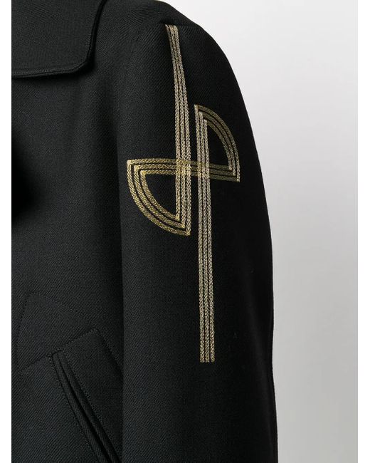 Patou Black Virgin Wool Double Breasted Coat