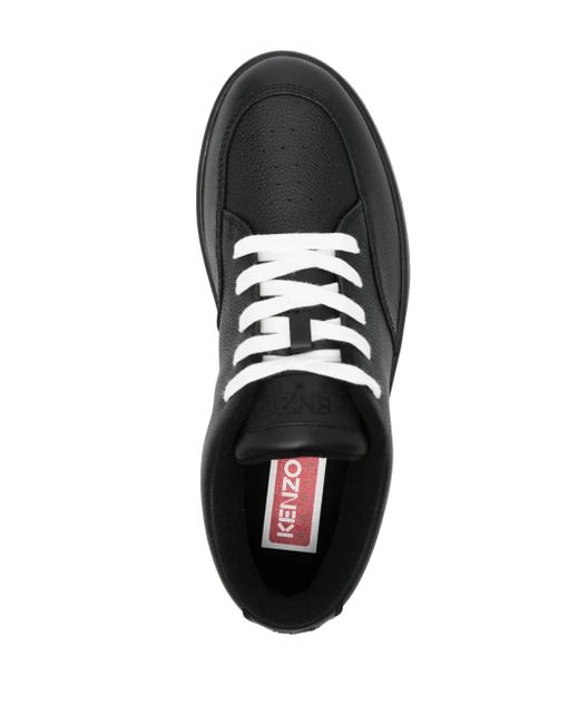 KENZO Black Dome Leather Sneakers for men