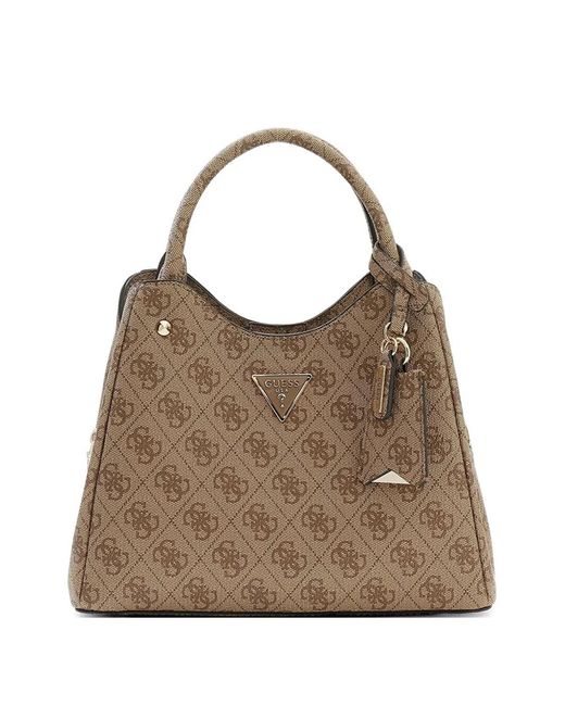 Guess Brown Logo-Pattern Tote Bag