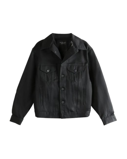 Balenciaga Black Button-Fastening Denim Jacket