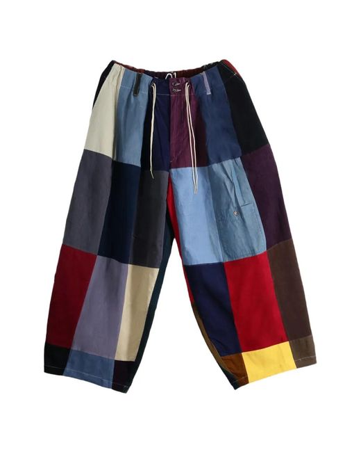 SILLAGE Ribfluwelen Broek Met Patchwork in het Blue