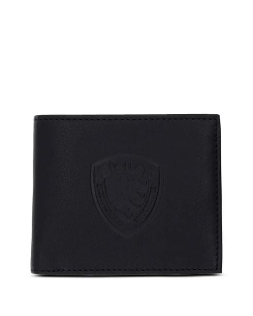 Blauer Black Logo-Embossed Bifold Wallet for men