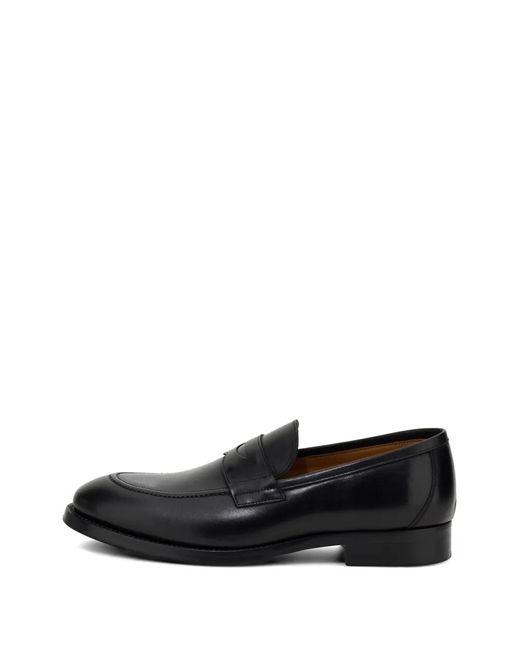 Boggi Black Brushed-Leather Blake-Construction Loafers for men