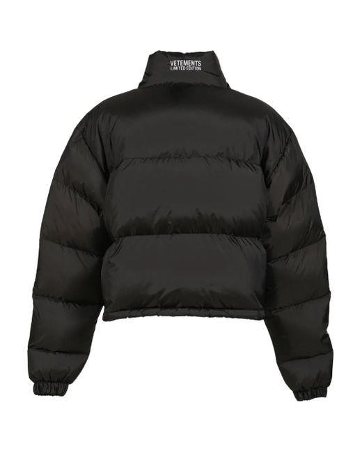 Vetements Black Quilted Puffer Jacket for men
