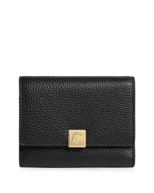 Coccinelle Black Logo-Plaque Pebbled Wallet