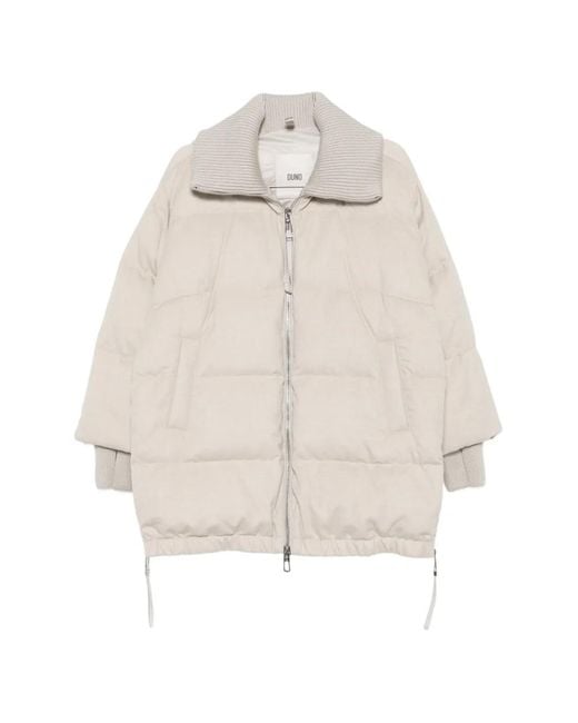DUNO White Quilted High-Neck Jacket