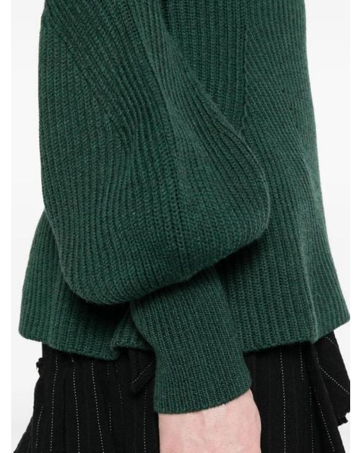 Zimmermann Hypnotic Ribbed Sweater Green