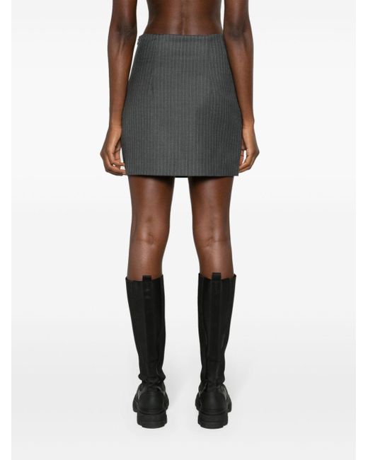 GAUGE81 Gray Mani Pinstripe Pencil Mini Skirt - Women's - Acetate/virgin Wool/cupro