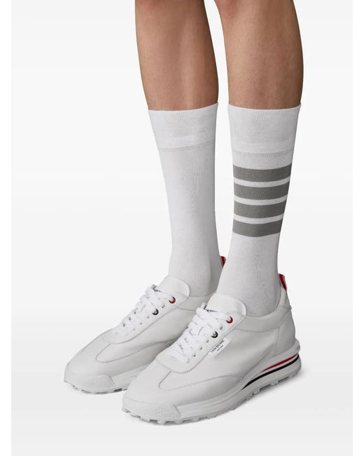 Thom Browne White Soft Nappa Rwb Tech Runner Sneakers for men