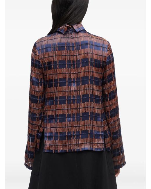 3.1 Phillip Lim Hester Geruite Blouse Met Hoge Hals in het Blue