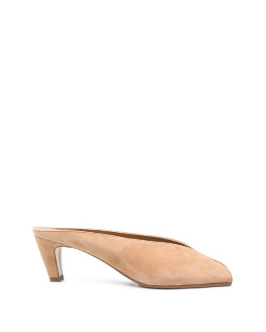 BIANCADI Natural Suede Peep-Toe Sandals