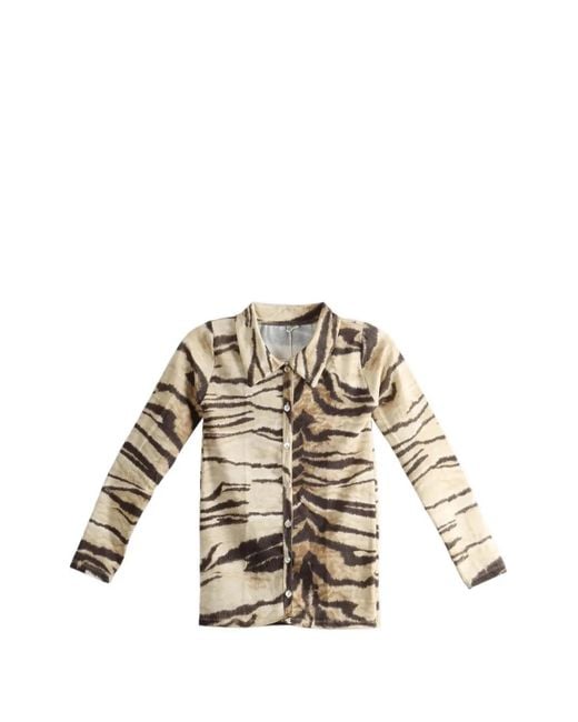 Baserange Tiger-Print Long-Sleeve Shirt in Metallic | Lyst