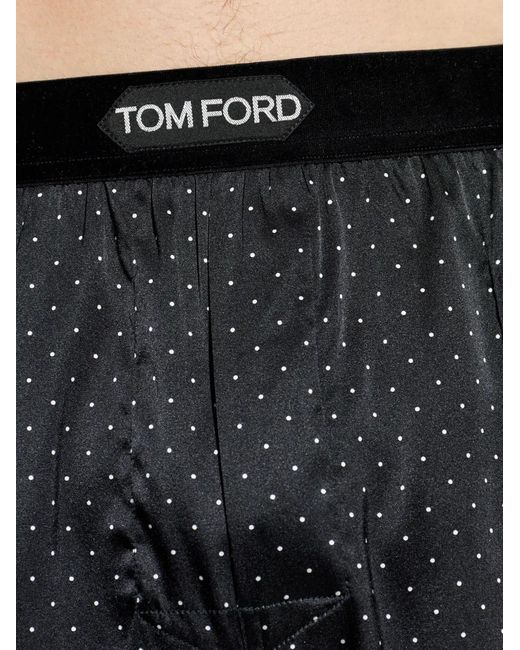 Tom Ford Black Polka-Dot Pajama Bottoms for men