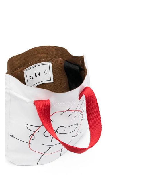 Plan C Pink Shopper Mit Grafischem Print