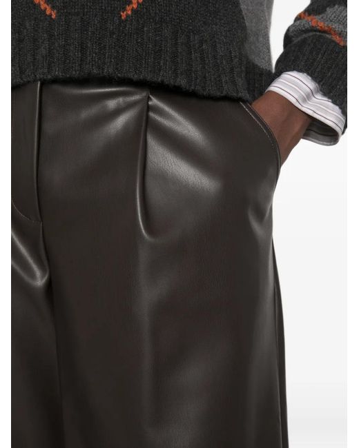 Alpha Studio Gray Pleated Knee-Length Shorts