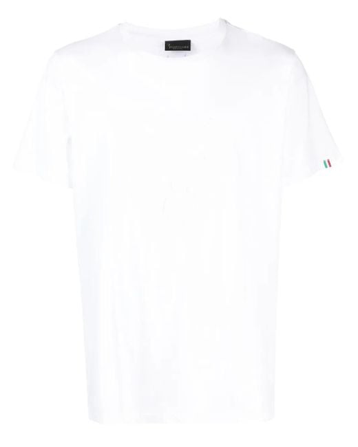 T-Shirt Con Ricamo di Billionaire in White da Uomo