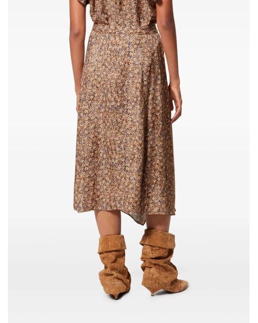 Isabel Marant Brown Draped Midi Skirt