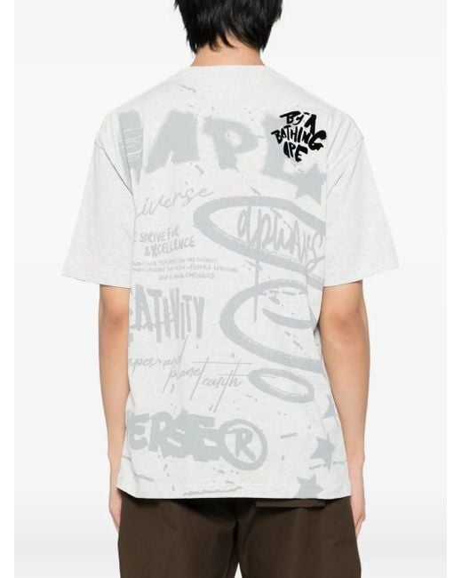 Aape By A Bathing Ape White Short Sleeves T-Shirt for men