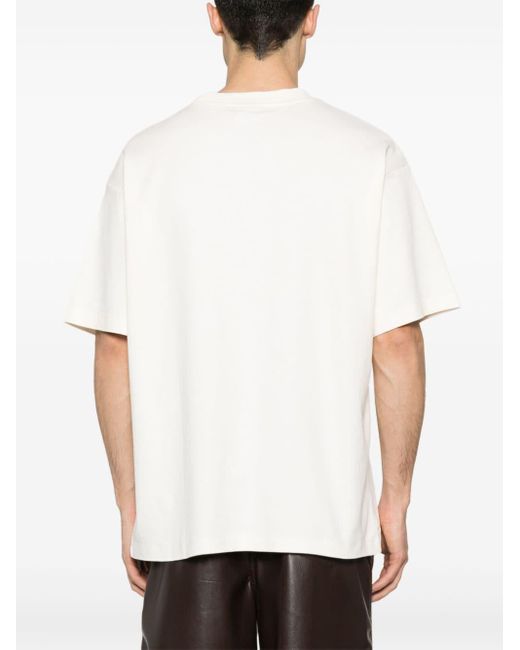 Drole de Monsieur T-Shirt mit Pinsel-Print in White für Herren