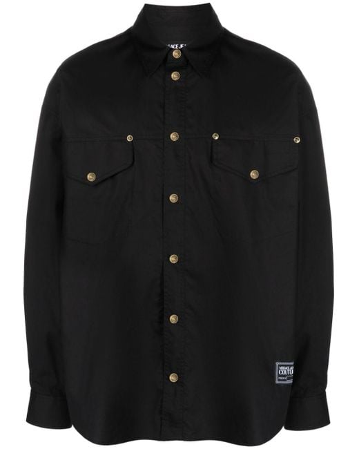 Versace Katoenen Overhemd in het Black voor heren