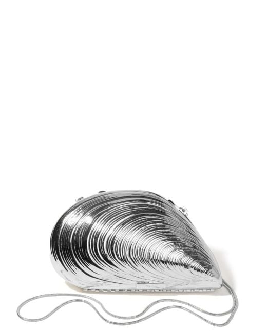 Jonathan Simkhai Gray Bridget Shell-Shapped Clutch
