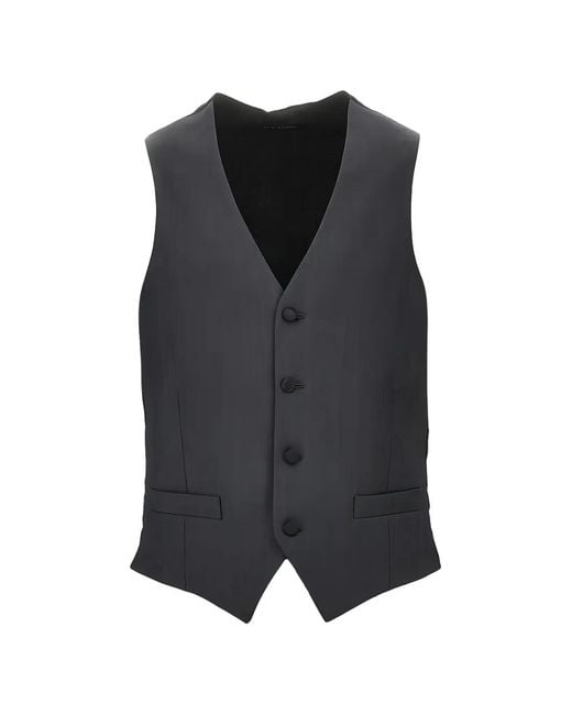 Luigi Bianchi Blue Single-Breasted Waistcoat for men