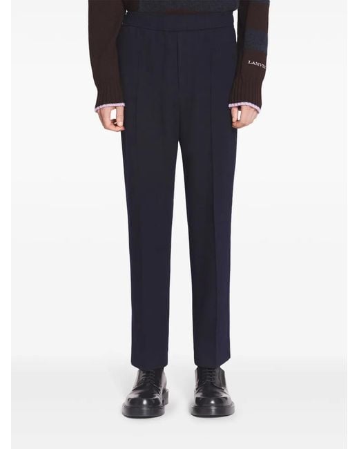 Lanvin Blue Elasticated-Waist Trousers for men