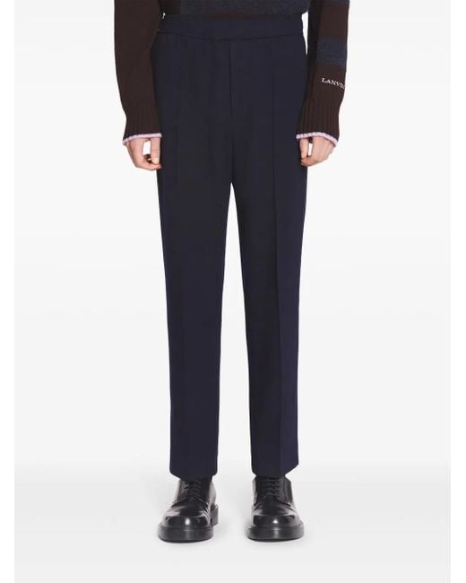 Lanvin Blue Elasticated-Waist Trousers for men