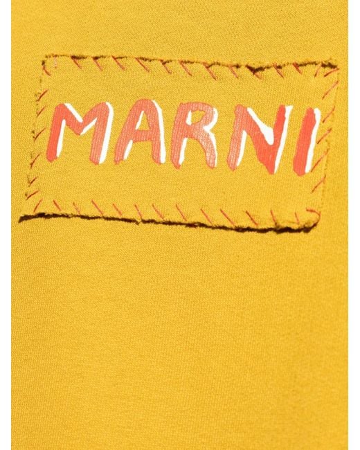 Marni Hoodie Met Logopatch in het Yellow voor heren