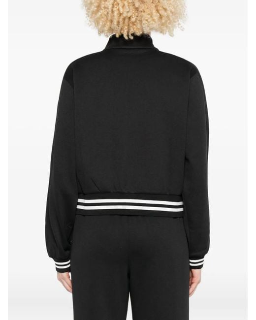 New Balance Black Zip-Up Striped-Cuff Jacket