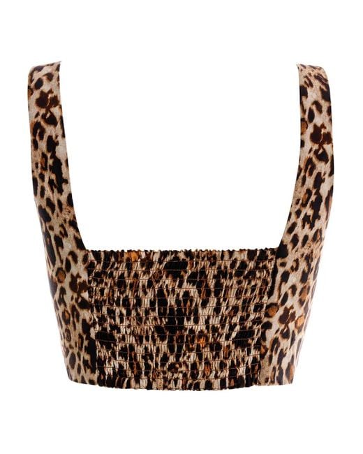Top Con Stampa Leopardata di Agua Bendita in Brown