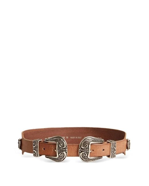 Golden Goose Deluxe Brand Brown Double-Buckle Leather Belt