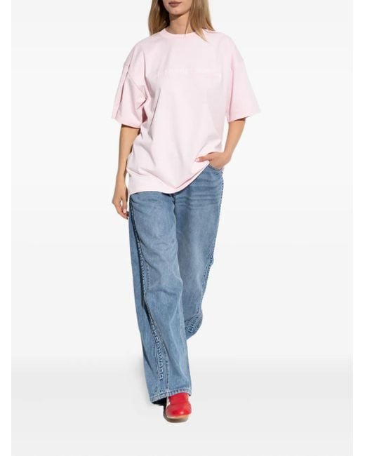 Alexander Wang Pink Logo-Print T-Shirt