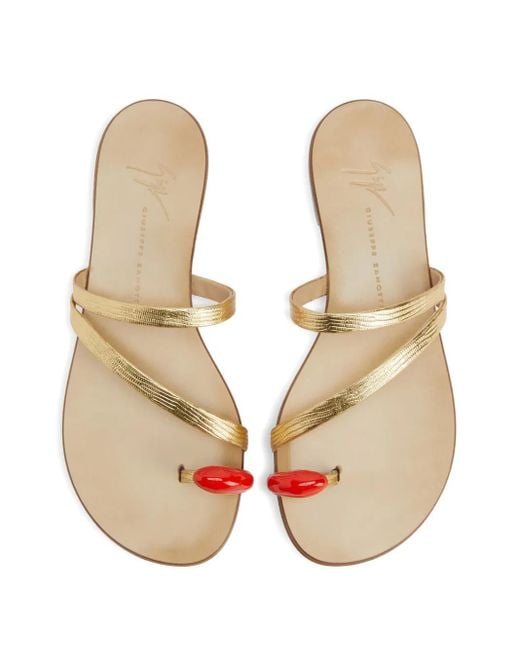 Giuseppe Zanotti White Febe Leather Toe-Ring Sandals