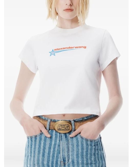 Alexander Wang White Shrunken T-Shirt