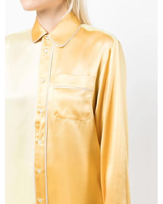 Pierre Louis Mascia Natural Two-Tone Silk Pyjama Shirt
