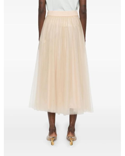 Fabiana Filippi Natural Tulle Midi Skirt