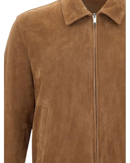 Volfagli Brown Veste Marte Buccio En Daim for men