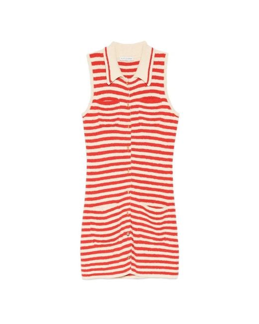 Altuzarra Red Striped Button-Up Dress