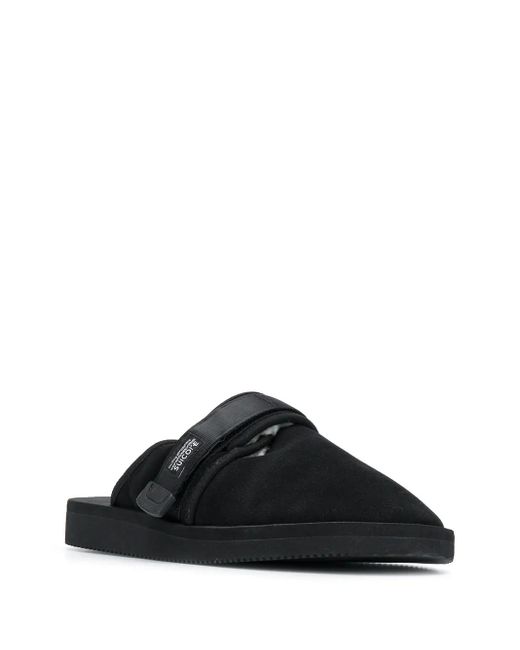 Suicoke Black Touch Strap Slippers