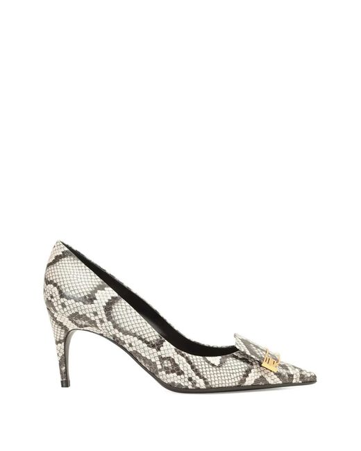 Sergio Rossi White Evolv Buckle Pumps