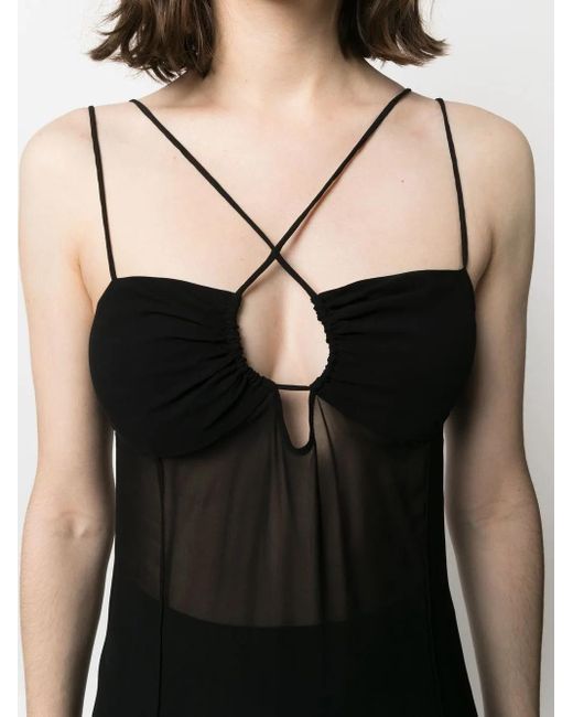 Patrizia Pepe Black Abito Sottoveste Midi Dress