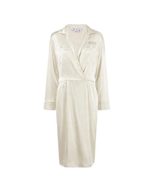 Off-White c/o Virgil Abloh White Long-Sleeve Midi Dress