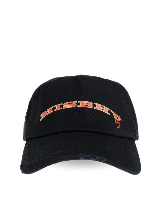 M I S B H V Black Casquette À Effet Usé for men
