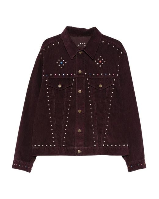 Needles Purple Embellished Corduroy Jacket for men