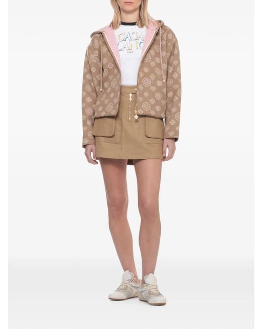 Casablanca Natural Monogram-Pattern Wool Hoodie