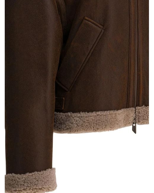 Salvatore Santoro Brown Jacke mit Shearling-Besatz