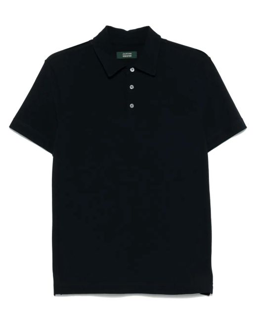 メンズ Zanone ピケ ポロシャツ Black