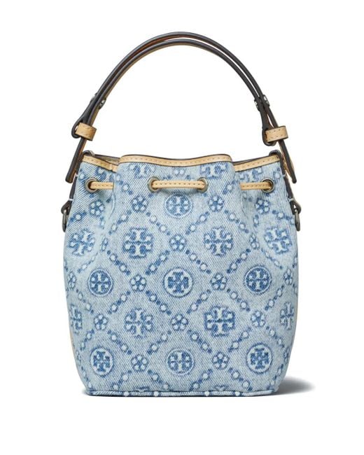 Borsa A Secchiello T Monogram di Tory Burch in Blue